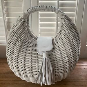 Cleobella White Wicker Purse, the “Olivia” bag